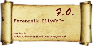 Ferencsik Olivér névjegykártya