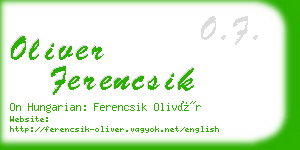 oliver ferencsik business card